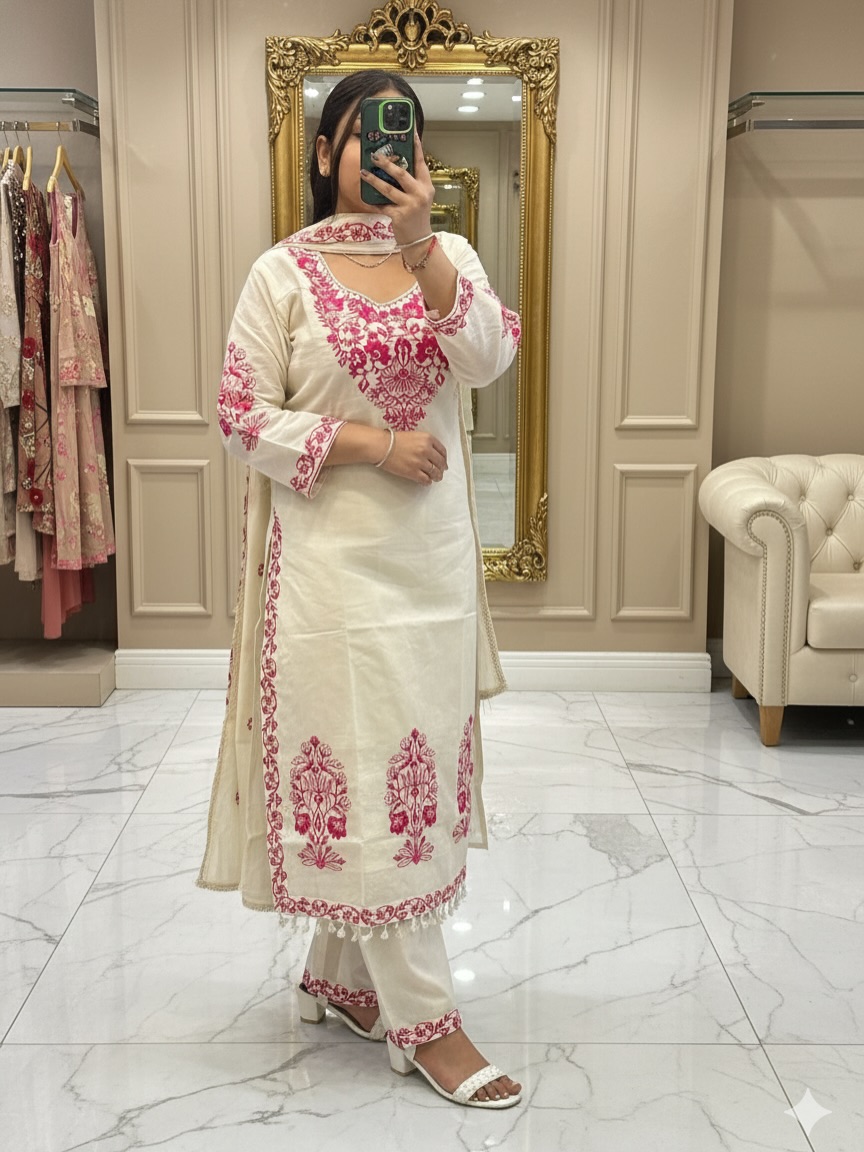 pure cotton white suit